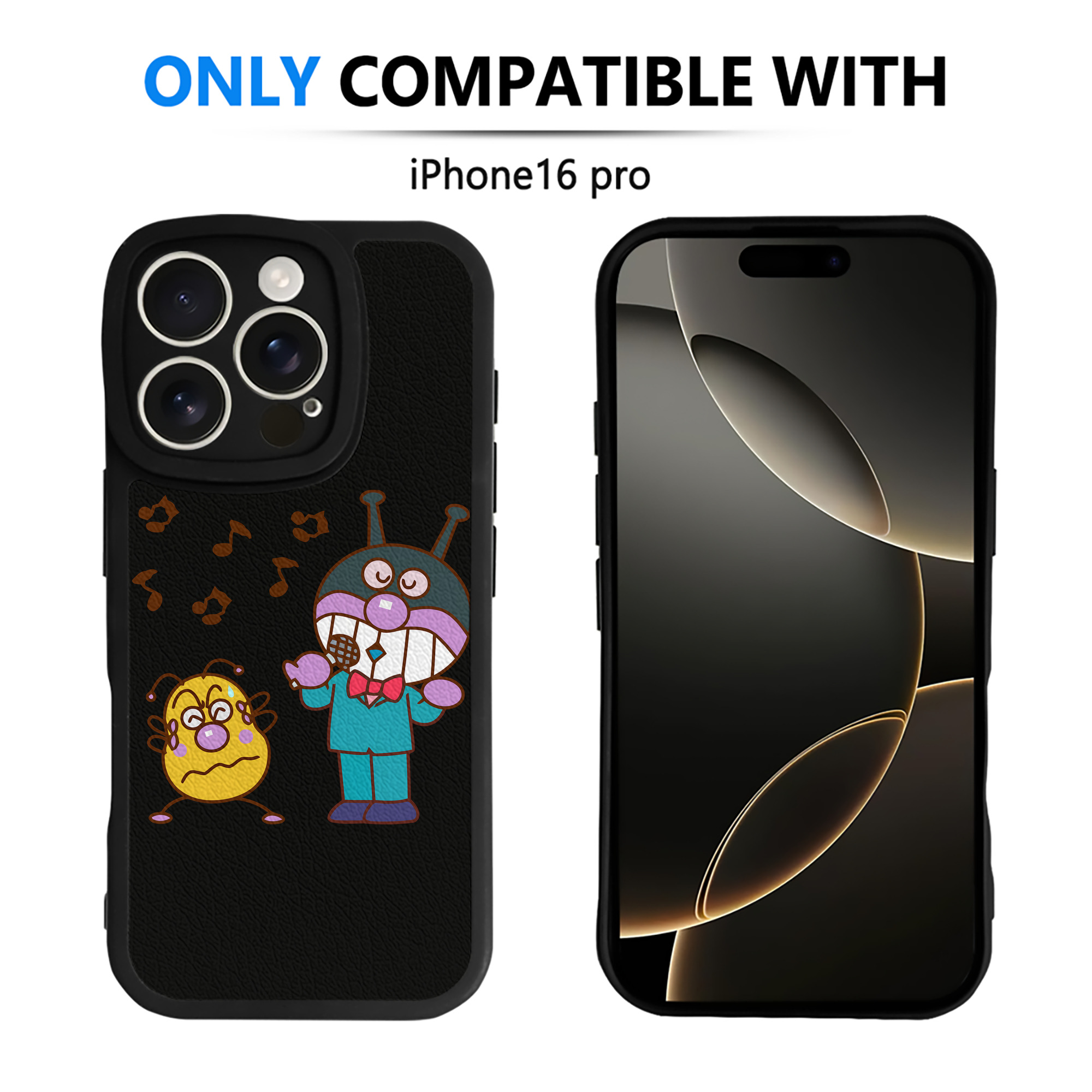 （画像用） アンパンマン Anpanman 【iPhone 16シリーズ対応】シリコンスマホケース（レザー調） 材質：シリコン